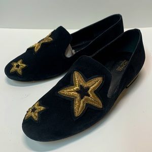 MICHAEL Kors Black and Gold Suede Loafers